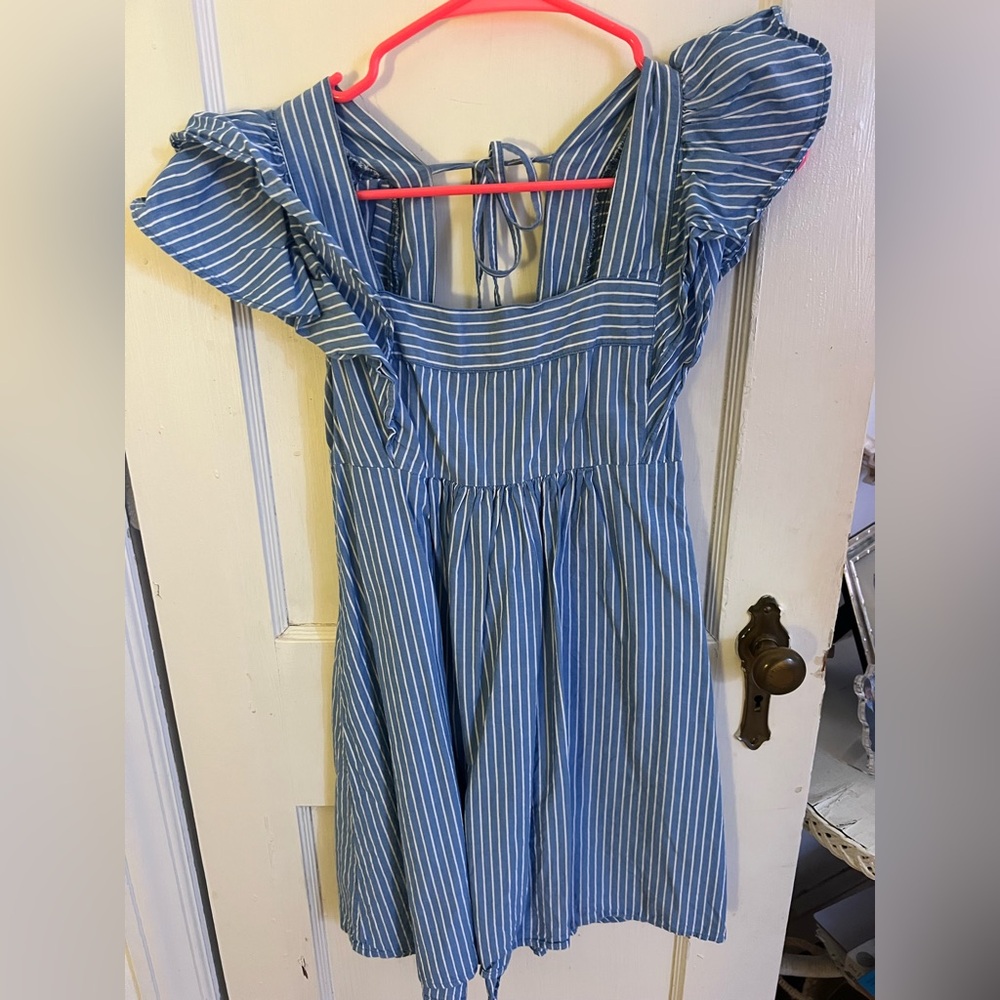 Urban Outfitters Blue and White Striped Womens Dress